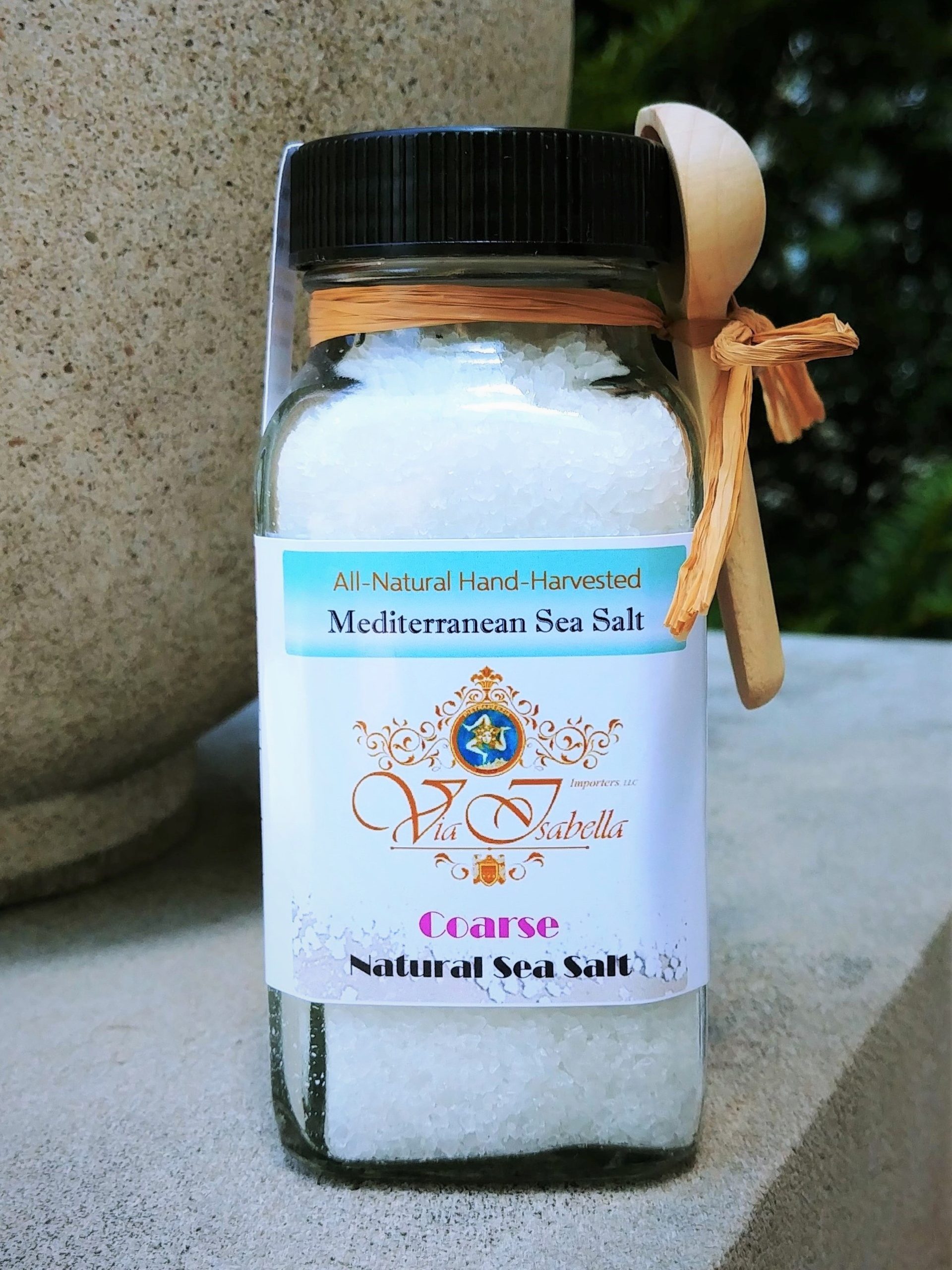 Via Isabella Importers All-Natural Hand-Harvested Mediterranean Sea Salt (Coarse) 200g Shaker